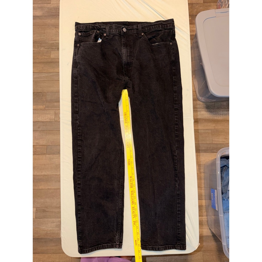Levis 505 Regular Fit Mens Black Denim Straight Leg Jeans 38x30 00505-2342